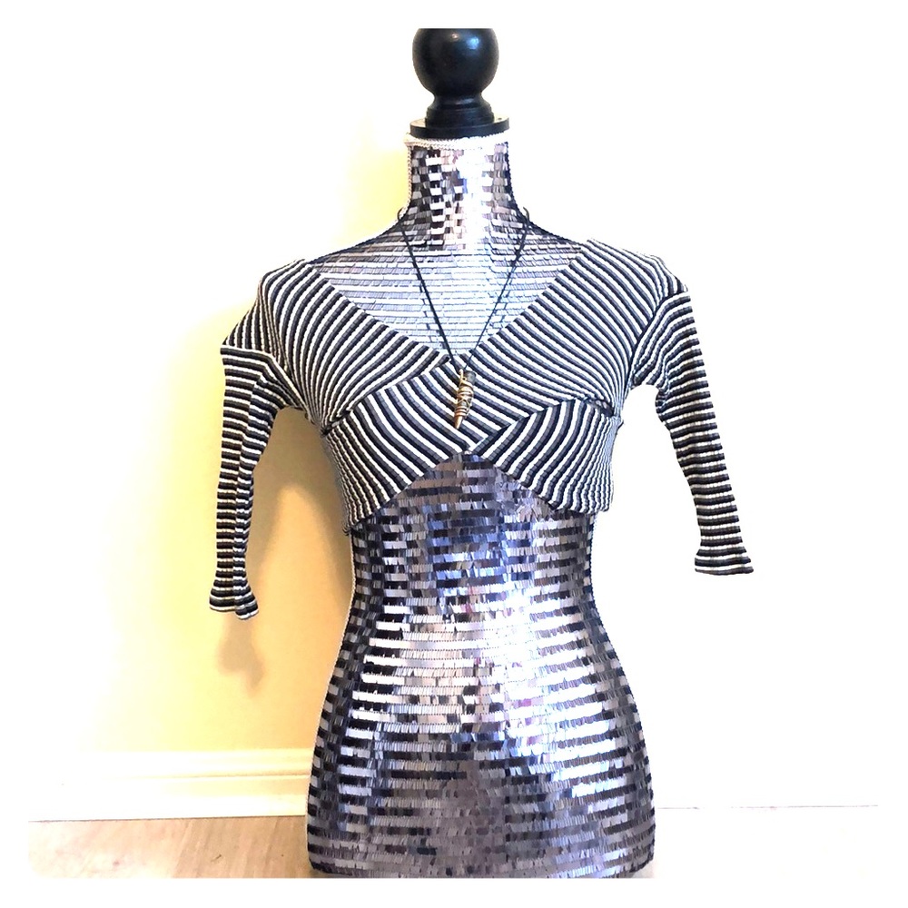 Striped Crisscross Crop Top